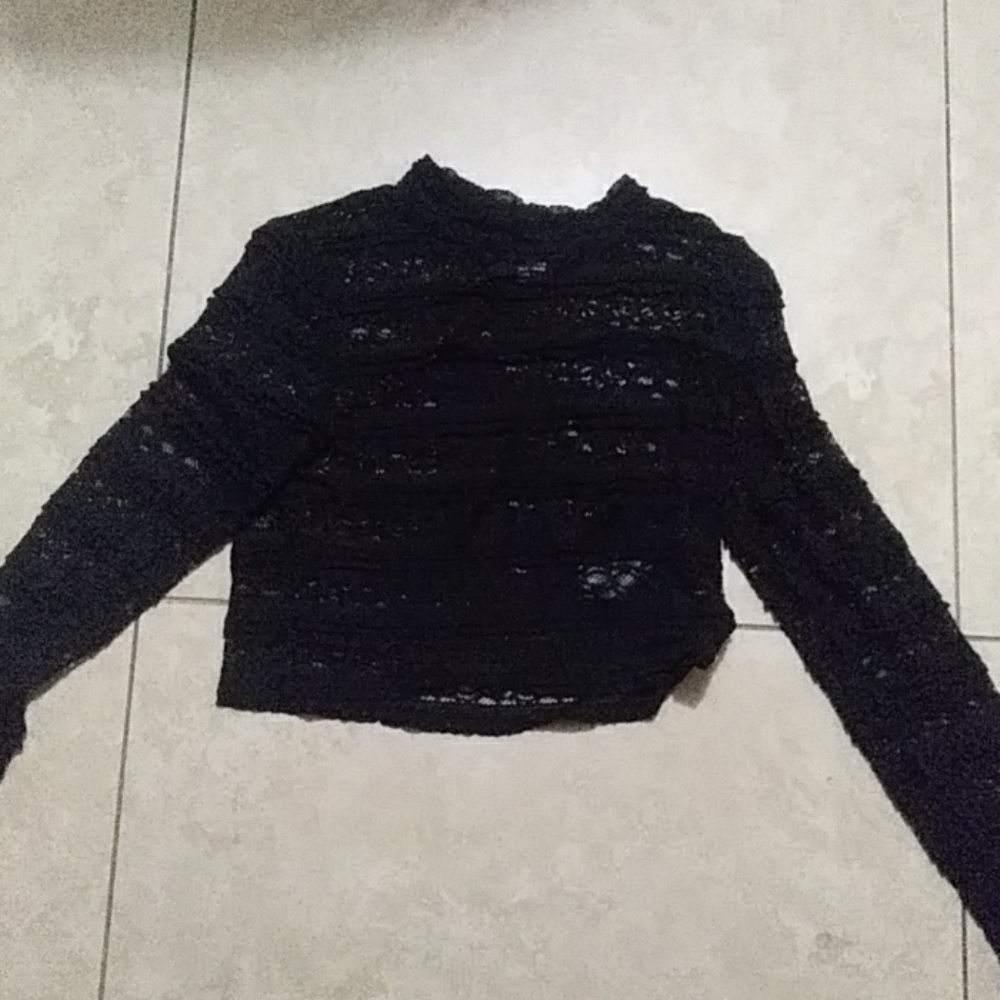 2 see through netted long sleeve shirts